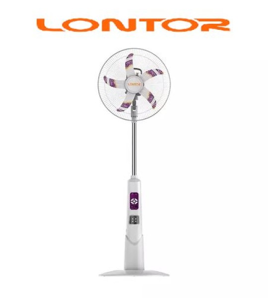 Lontor Rechargeable Standing Fan +Remote And USB+Solar Panel Port