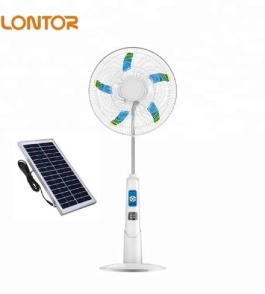 Lontor 18 Inch Rechargeable Standing Fan With 20watts Solar Panel